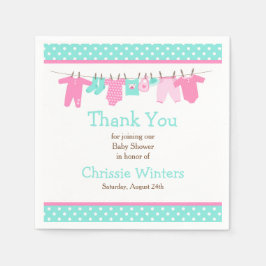 Babykläder för rosa och Grönt Baby Pappersservett