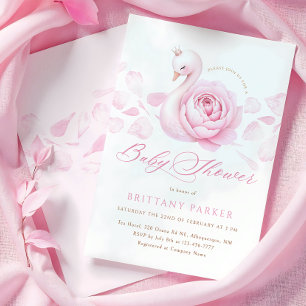 Babykläder för rosa Svan Blommigt  Inbjudningar