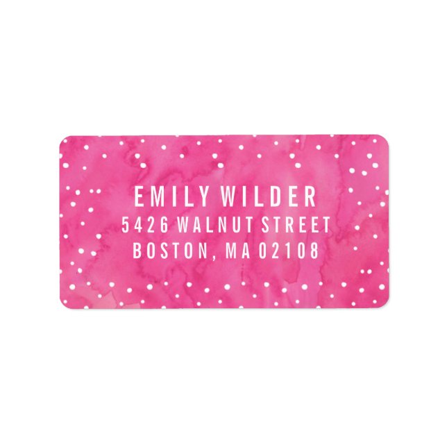Babykläder för rosa vattenfärgpunkter adressetikett (Framsidan)