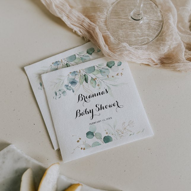 Babykläder för Rustic Guld Blommigt Calligraphy Pappersservett (Skapare uppladdad)