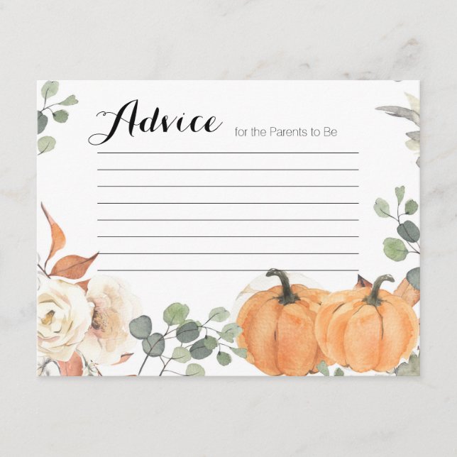 Babykläder för Rustic pumpkin Advice Card Tilläggskort (Framsida)