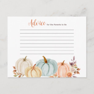 Babykläder för Rustic Pumpkin Blommigt Advice Card Tilläggskort