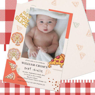 Babykläder för segmentpizzatid i Baby Inbjudningar
