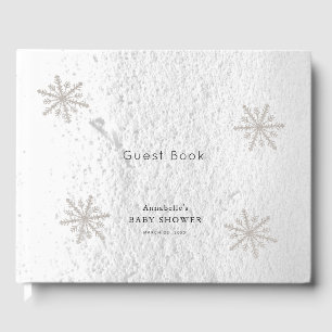 Babykläder för silver Snöflingor White Snö Gästböcker