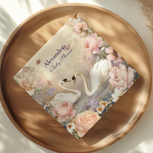 Babykläder för svan Sjö Garden Baby Shower Pappersservett (Skapare uppladdad)