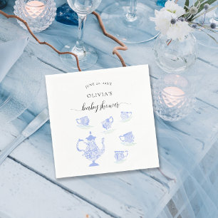 Babykläder för Tea Party Blue China White Snöre Bo Pappersservett