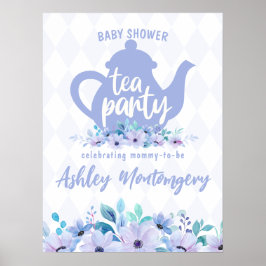 Babykläder för tea Party Lila-vattenfärg Poster