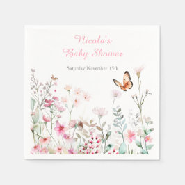 Babykläder för vår Deep Rosa Butterfly Blommigt Sh Pappersservett