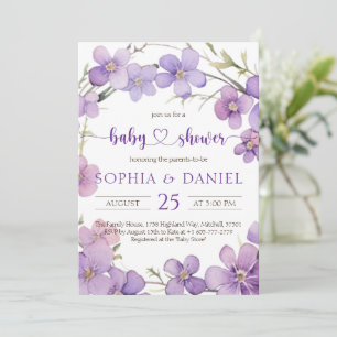 Babykläder för vår-känsliga violetta blommor inbjudningar