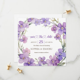 Babykläder för vår-känsliga violetta blommor spara datumet