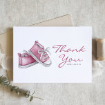 Babykläder för vattenfärg Rosa Baby Booty  Shower Tack Kort<br><div class="desc">Skicka tack till dina gäster med anpassadets babydusch tack vare ditt kort. Den har en vattenfärgad illustration av en snygg rosa baby-skor. Anpassa den här babyduschen tack vare ditt kort genom att lägga till dina detaljer. Det här rosa vattenfärgstacket du kort är perfekt för det är en flicka-dusch.</div>