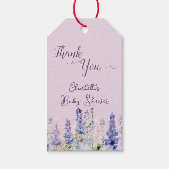 Babykläder för vattenfärgade färgämnen Lupine Flow Presentetikett (Framsidan)