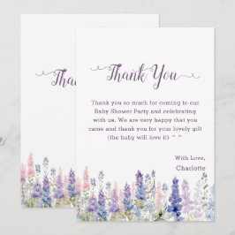 Babykläder för vattenfärgade färgämnen Lupine Flow Tack Kort