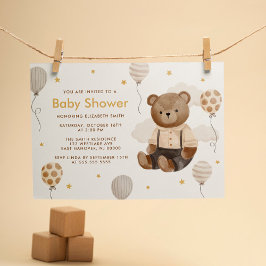 Babykläder för vattenfärgsfärg, Nalle Inbjudningar
