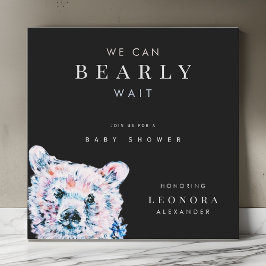 Babykläder för vattenfärgsfärg, Nalle Inbjudningar