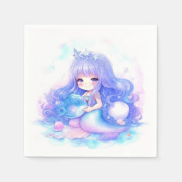 Babykläder för vattenfärgsfärg, Sjöjungfru Pappersservett