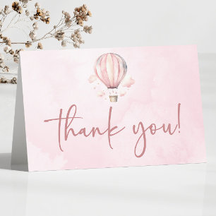 Babykläder för vattenfärgsRosa Luftballong  Tack Kort