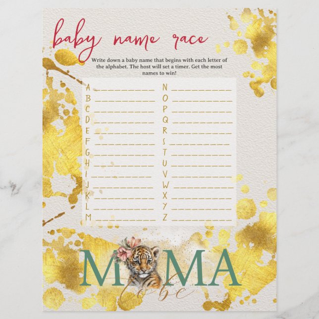 Babykläder för Vilden Baby Bingo & Namn Tävling Reklamblad (Baksidan)