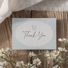 Babykläder för vintage Blue Footprint Shower Tack Kort