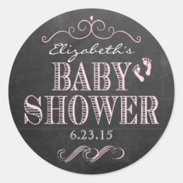 Babykläder för vintage Rosa Typografi-kalkylbladet Runt Klistermärke