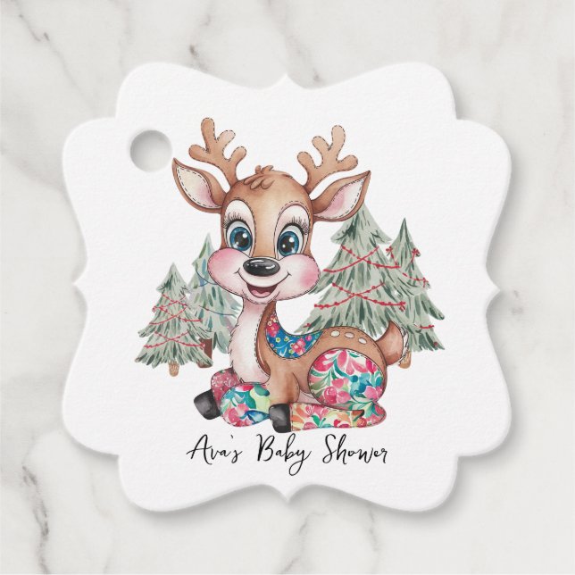 Babykläder för Winter Little Reindeer Sewn Patchwo Gåvor Etiketter (Framsida)