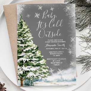 Babykläder för Winter White Snöflingor Gräs Träd Inbjudningar