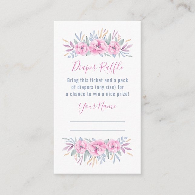 Babykläder Förkläde Rosa Blommor - vattenfärg Tilläggskort (Framsida)