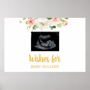 Babykläder Gästskylt Bok, Sonogram Ultrasound Poster