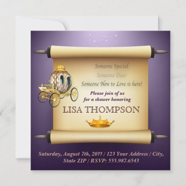 Babykläder GIRL Lilla prinsessans Royal Card Inbjudningar (Framsida)