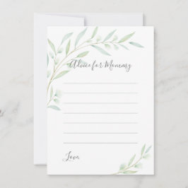 Babykläder Greenery Elegant Watercolor Foliage Rådkort