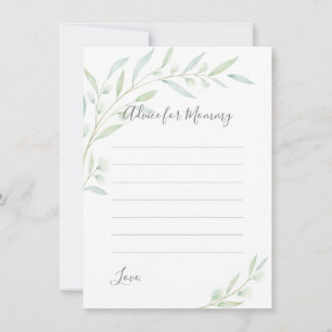 Babykläder Greenery Elegant Watercolor Foliage Rådkort