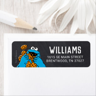 Babykläder i Cookie Monster Chalkboard Returadress Etikett