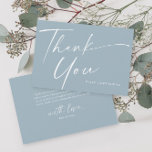 Babykläder i det moderna Eleganten Tack Kort<br><div class="desc">Tack för ditt kort i Modern Elegant Script Baby Shower. Klicka på knappen Anpassa om du vill anpassa den här designen med dina detaljer. Om du vill ändra bakgrund färg och typsnitt klickar du på Redigera den här designknappen för ytterligare alternativ. Det här är en del av en större duschsamling....</div>
