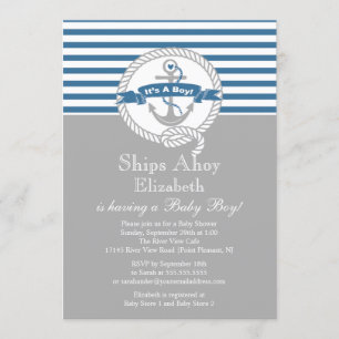 Babykläder i modern Anchor Nautical Sailboat Boy S Inbjudningar