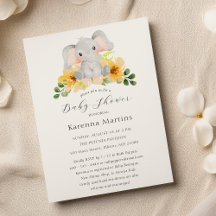 Babykläder i modern Elephant Blommigt Script Showe