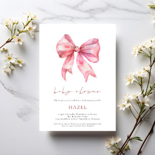 Babykläder i Modern Rosa Bow Inbjudningar