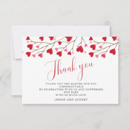 Babykläder i modern Rosa Red Hearts Shower Tack Kort