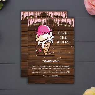 Babykläder i Modern Rustic Ice Cream Scoop Tecknin Tack Kort