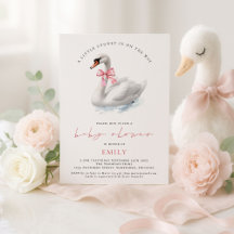 Babykläder i Modern Svan Rosa Bow Shower