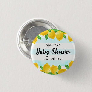 Babykläder i Modern Watercolor Lemon Träd Knapp