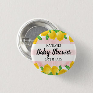 Babykläder i Modern Watercolor Lemon Träd Knapp
