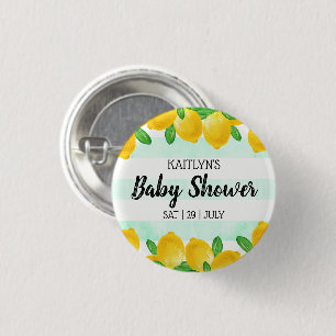 Babykläder i Modern Watercolor Lemon Träd Knapp