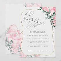 Babykläder i Rosa ros i Modern Script Calligraphy