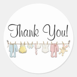 Babykläder Klädlinje Spädbarnssömnad Tack Runt Klistermärke