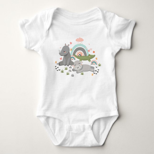 Babykläder med söt illustration t shirt (Framsida)