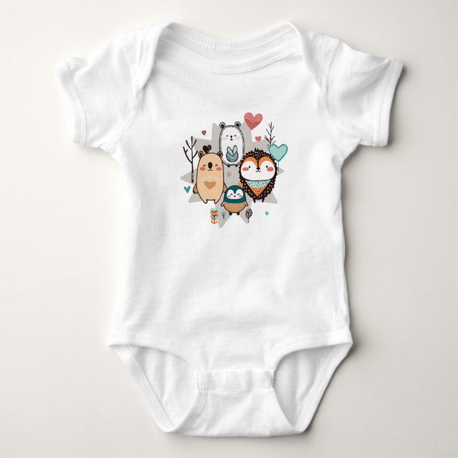 Babykläder med söt illustration t shirt (Framsida)