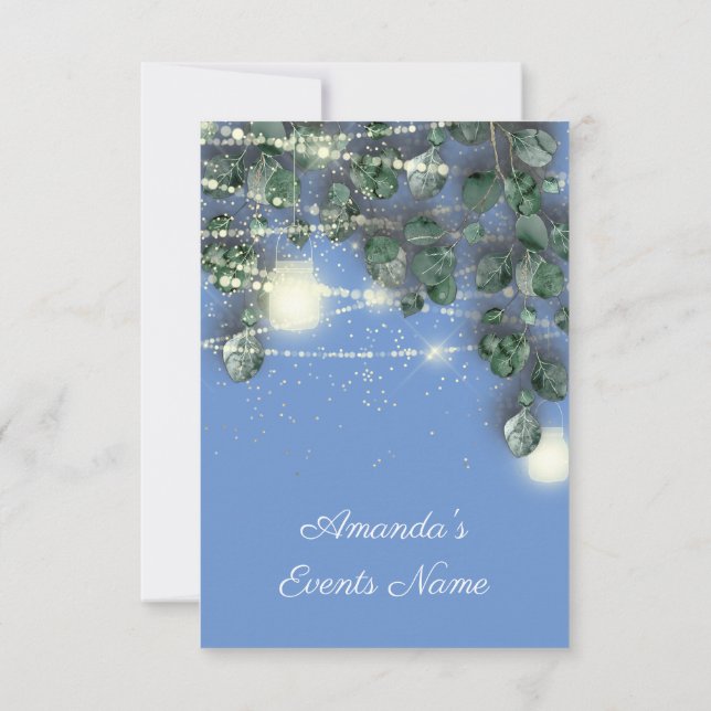 Babykläder Möhippa Söt 16:e konfetti Mint Blue Inbjudningar (Baksida)