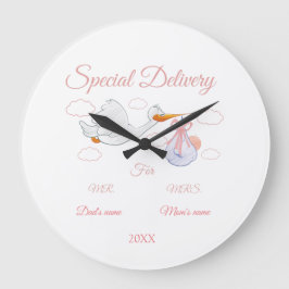 Babykläder, nyfödd gåva - Anpassat namn och datum Stor Klocka