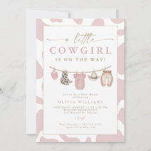 Babykläder på tvättlina för lilla cowgirl-babyshow