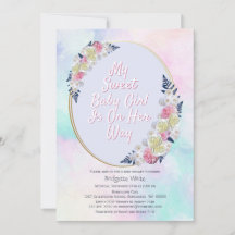 Babykläder, Rosa och blått Blommigt, vattenfärg